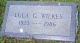 Lula G Wilkes gravestone
