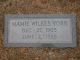 Mamie Wilkes York gravestone