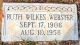 Ruth Wilkes Webster gravestone