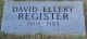 David Ellery Register gravestone