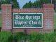 Blue Springs Baptist Church sign