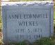 Annie Cornwell Wilkes gravestone