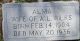 Alma wife of A L Wilks gravestone