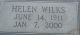 Helen Wilkes gravestone