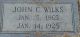 John C Wilkes 1825-1925 gravestone