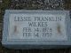 Lessie Franklin Wilkes gravestone